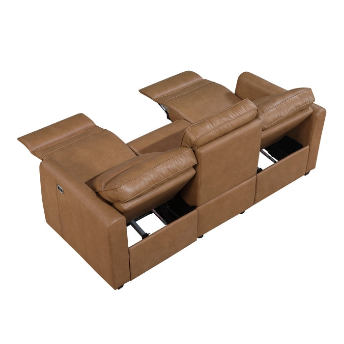 8368BRW-3A1PW* (5)Power Double Reclining Sofa with Rounded Track Arms - 8368BRW-3A1PW*