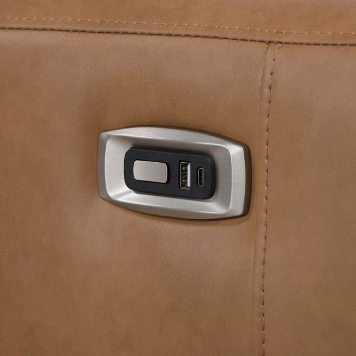 8368BRW-3A1PW* (5)Power Double Reclining Sofa with Rounded Track Arms - 8368BRW-3A1PW*