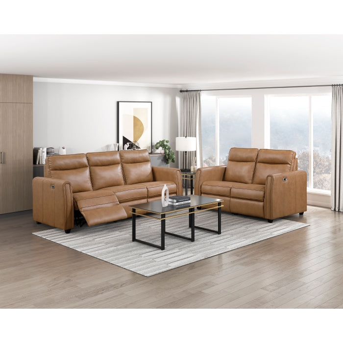 8368BRW-3A1PW* (5)Power Double Reclining Sofa with Rounded Track Arms - 8368BRW-3A1PW*