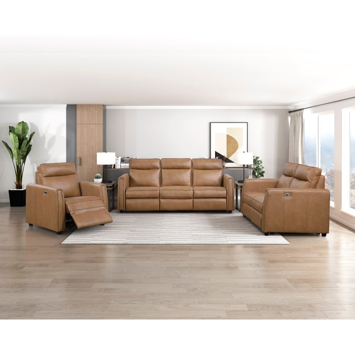 8368BRW-3A1PW* (5)Power Double Reclining Sofa with Rounded Track Arms - 8368BRW-3A1PW*