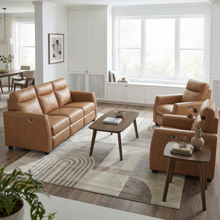 8368BRW-3A1PW* (5)Power Double Reclining Sofa with Rounded Track Arms - 8368BRW-3A1PW*