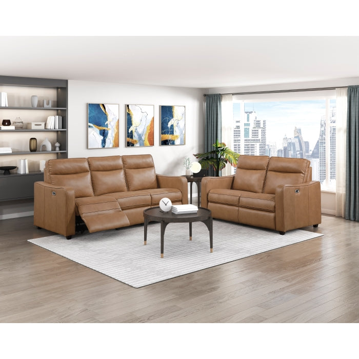 8368BRW-3A2PW* (5)Power Double Reclining Sofa with Curved Track Arms - 8368BRW-3A2PW*