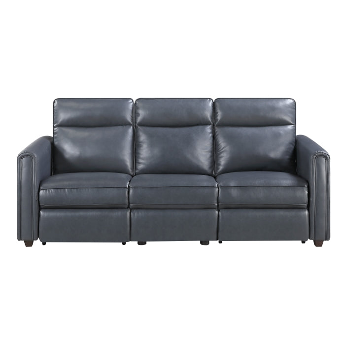 8368NVY-3A1PW* (5)Power Double Reclining Sofa with Rounded Track Arms - 8368NVY-3A1PW*