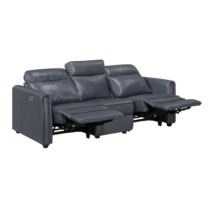 8368NVY-3A1PW* (5)Power Double Reclining Sofa with Rounded Track Arms - 8368NVY-3A1PW*