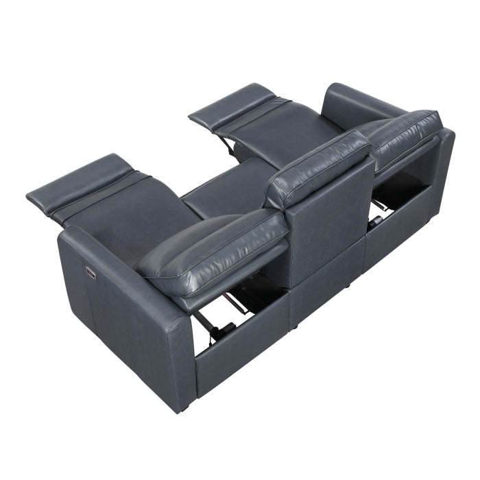 8368NVY-3A1PW* (5)Power Double Reclining Sofa with Rounded Track Arms - 8368NVY-3A1PW*