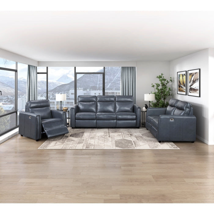 8368NVY-3A1PW* (5)Power Double Reclining Sofa with Rounded Track Arms - 8368NVY-3A1PW*