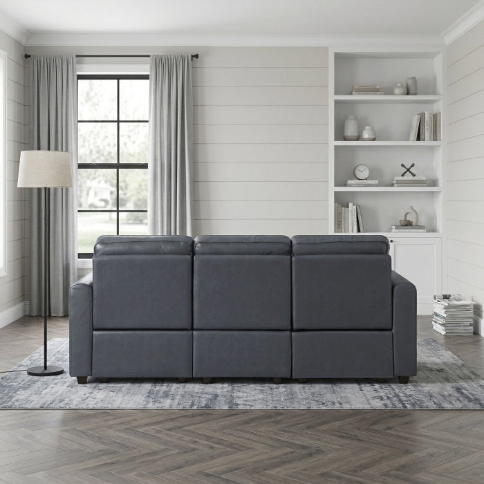 8368NVY-3A1PW* (5)Power Double Reclining Sofa with Rounded Track Arms - 8368NVY-3A1PW*