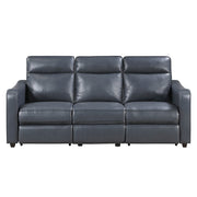 8368NVY-3A2PW* (5)Power Double Reclining Sofa with Curved Track Arms - 8368NVY-3A2PW*