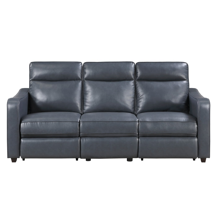 8368NVY-3A2PW* (5)Power Double Reclining Sofa with Curved Track Arms - 8368NVY-3A2PW*