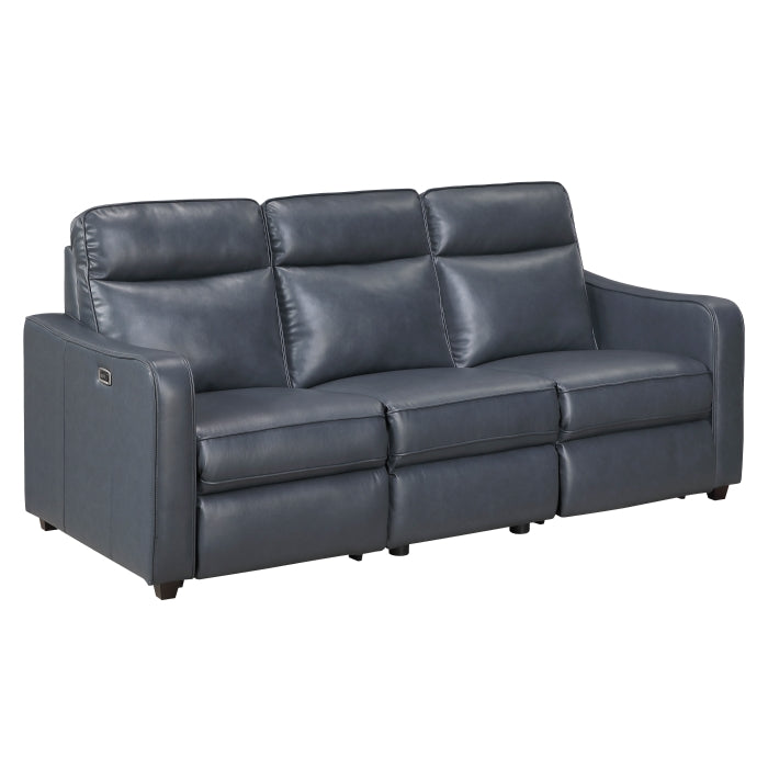 8368NVY-3A2PW* (5)Power Double Reclining Sofa with Curved Track Arms - 8368NVY-3A2PW*