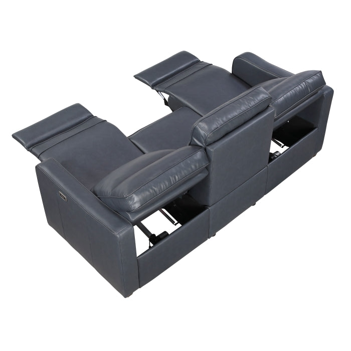 8368NVY-3A2PW* (5)Power Double Reclining Sofa with Curved Track Arms - 8368NVY-3A2PW*