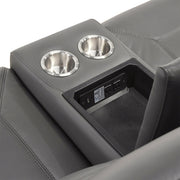 8379DGY-2 Double Reclining Love Seat with Center Console and Receptacles - 8379DGY-2