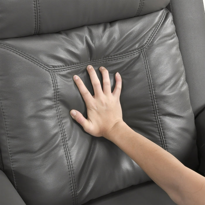 8379DGY-2 Double Reclining Love Seat with Center Console and Receptacles - 8379DGY-2