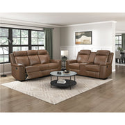 8379TBR-2 Double Reclining Love Seat with Center Console and Receptacles - 8379TBR-2