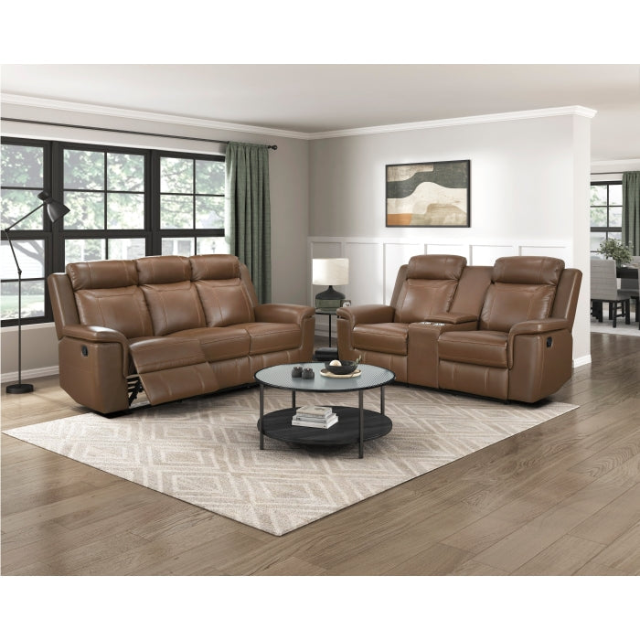 8379TBR-2 Double Reclining Love Seat with Center Console and Receptacles - 8379TBR-2
