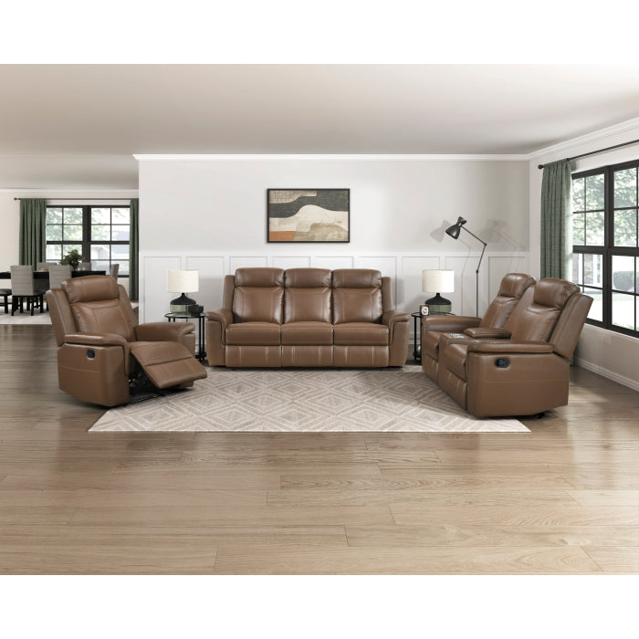 8379TBR-2 Double Reclining Love Seat with Center Console and Receptacles - 8379TBR-2