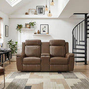 8379TBR-2 Double Reclining Love Seat with Center Console and Receptacles - 8379TBR-2
