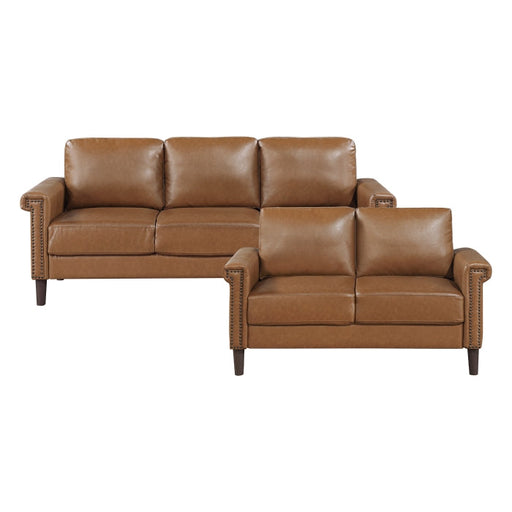 8389BRW*2 2pc Set: Sofa, Love - 8389BRW*2