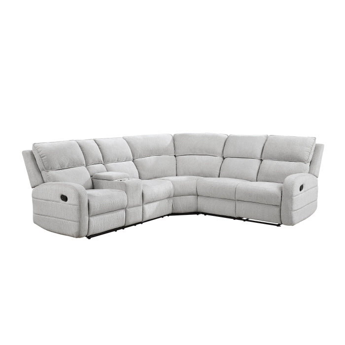 8406GY*SC (3)3-Piece Reclining Sectional with Left Console - 8406GY*SC