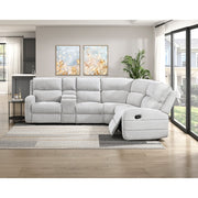8406GY*SC (3)3-Piece Reclining Sectional with Left Console - 8406GY*SC