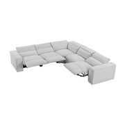 8414GRY*5LRRRPWH 5-Piece Modular Power Reclining Sectional with Power Headrests - 8414GRY*5LRRRPWH