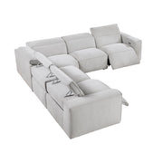 8414GRY*5LRRRPWH 5-Piece Modular Power Reclining Sectional with Power Headrests - 8414GRY*5LRRRPWH