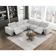 8414GRY*5LRRRPWH 5-Piece Modular Power Reclining Sectional with Power Headrests - 8414GRY*5LRRRPWH