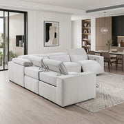 8414GRY*5LRRRPWH 5-Piece Modular Power Reclining Sectional with Power Headrests - 8414GRY*5LRRRPWH