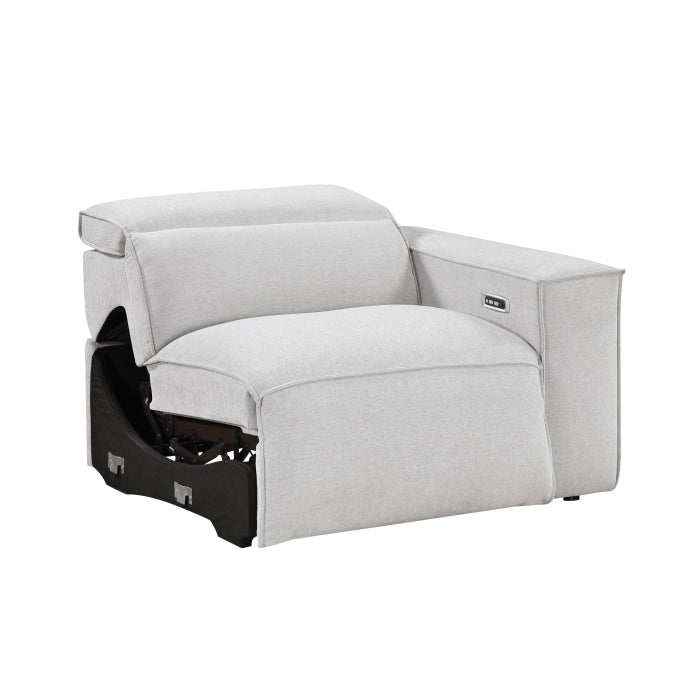 8414GRY-RRPWH Power Right Side Reclining Chair with Power Headrest and Charging Ports - 8414GRY-RRPWH