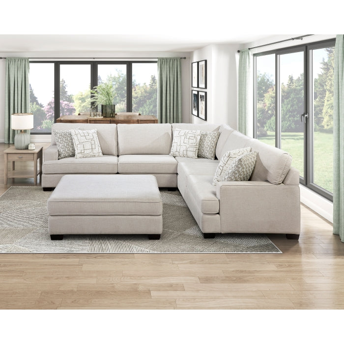 8435BE*42L2R (4)4-Piece Sectional with Ottoman - 8435BE*42L2R