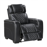 8449BK-1PWHM Power Reclining Chair with Power Headrest, Storage Arms with Cup Holders, Air Massage and Heat, LED Lighting and Charging Ports - 8449BK-1PWHM