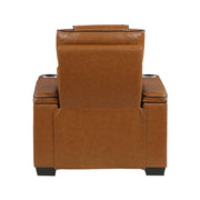 8449BR-1PWHM Power Reclining Chair with Power Headrest, Storage Arms with Cup Holders, Air Massage and Heat, LED Lighting and Charging Ports - 8449BR-1PWHM