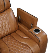8449BR-1PWHM Power Reclining Chair with Power Headrest, Storage Arms with Cup Holders, Air Massage and Heat, LED Lighting and Charging Ports - 8449BR-1PWHM