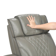 8449GY-2PWHM Power Double Reclining Love Seat with Center Console, Power Headrests, Storage Arms with Cup Holders, Wireless charger,  Air Massage and Heat, LED Lighting and Charging Ports - 8449GY-2PWHM