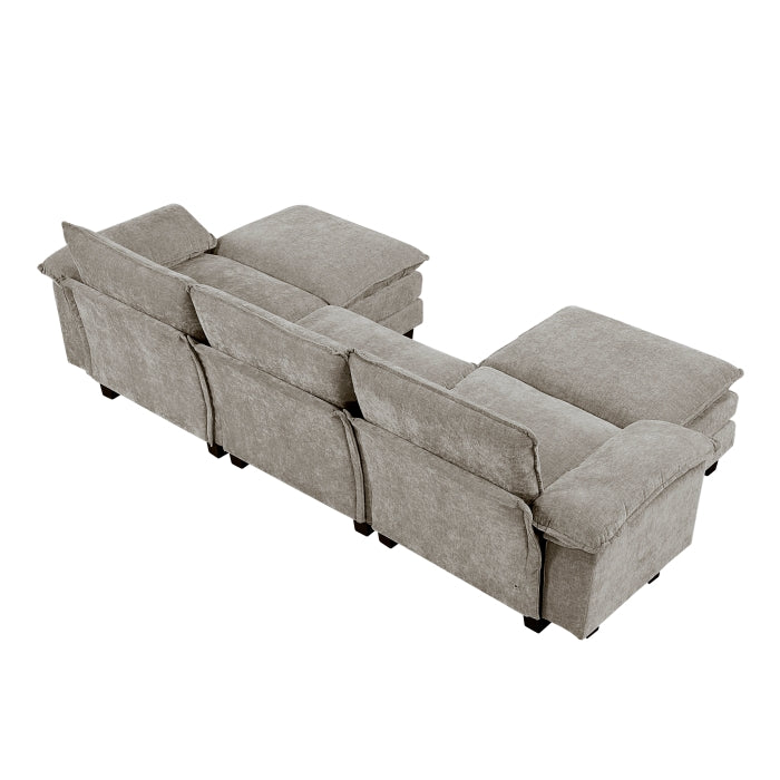 8450PWT*53AC2OT (6)5-Piece Modular Sectional with Ottoman - 8450PWT*53AC2OT