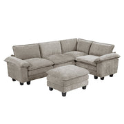 8450PWT*53ACCR (6)5-Piece Modular Sectional with Ottoman - 8450PWT*53ACCR