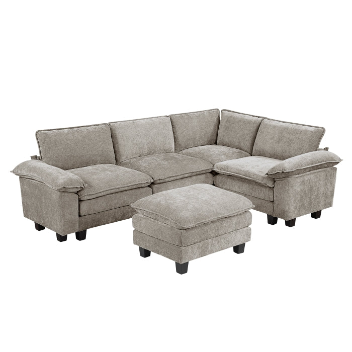 8450PWT*53ACCR (6)5-Piece Modular Sectional with Ottoman - 8450PWT*53ACCR
