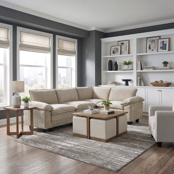 8450TPE*43ACCR (5)4-Piece Modular Sectional - 8450TPE*43ACCR