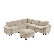 8450TPE*64ACCROT (7)6-Piece Modular Sectional with Ottoman - 8450TPE*64ACCROT
