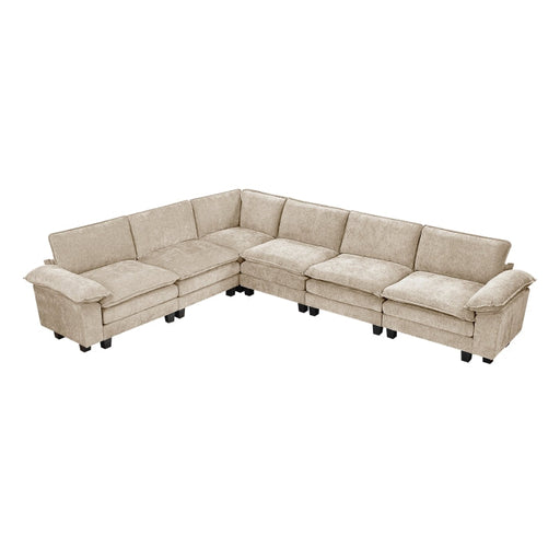 8450TPE*65ACCR (7)6-Piece Modular Sectional - 8450TPE*65ACCR