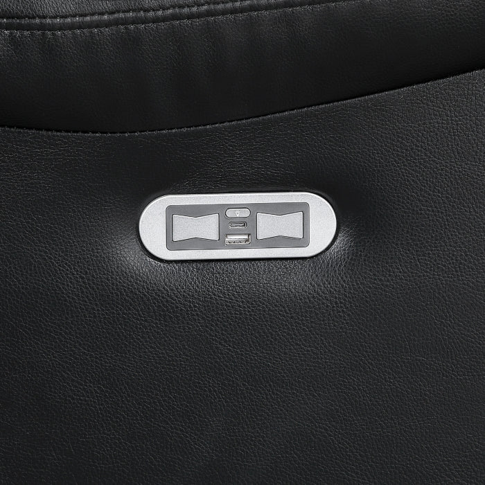 8457BLK-1PW Power Reclining Chair with LED and Charging Ports - 8457BLK-1PW