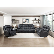 8457BLK-1PW Power Reclining Chair with LED and Charging Ports - 8457BLK-1PW