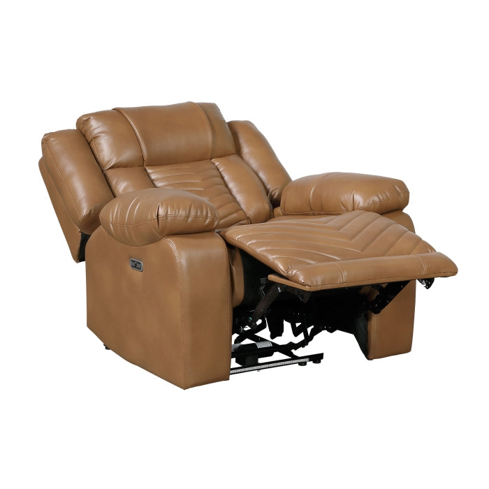8457BRW-1PW Power Reclining Chair with LED and Charging Ports - 8457BRW-1PW