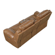 8457BRW-2PW Power Double Reclining Love Seat with Center Console, Wireless Speakers, LED and Charging Ports - 8457BRW-2PW