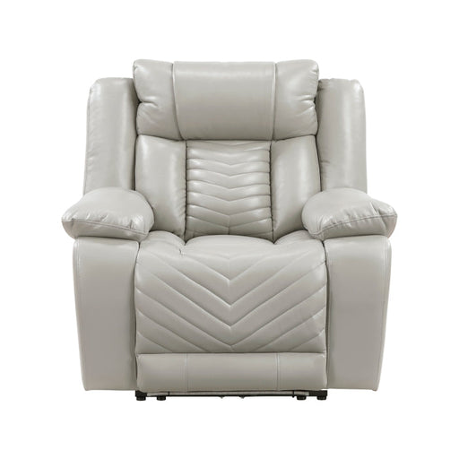 8457GRY-1PW Power Reclining Chair with LED and Charging Ports - 8457GRY-1PW