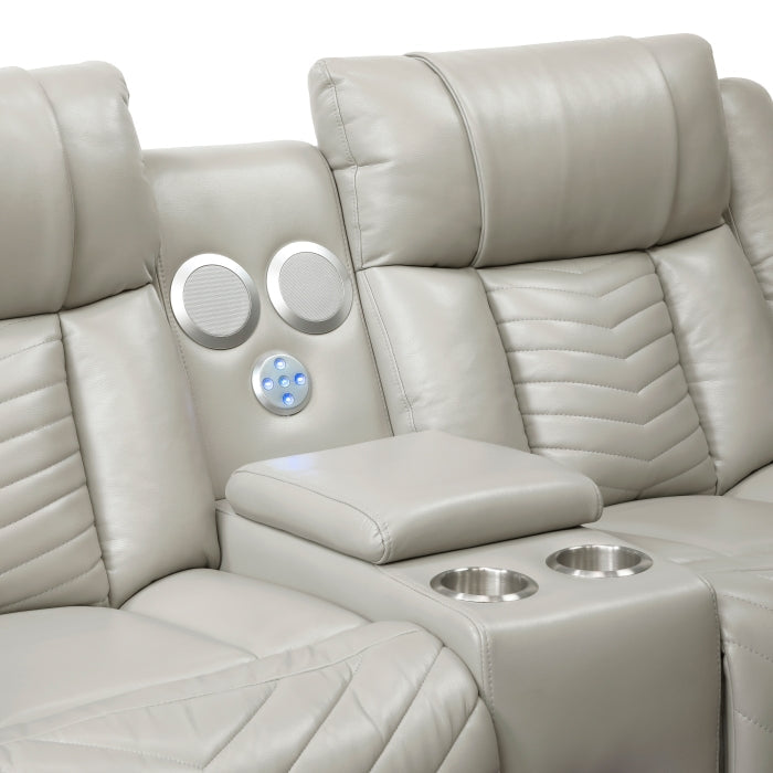 8457GRY*2PW 2pc Set: Sofa, Love (Power) - 8457GRY*2PW