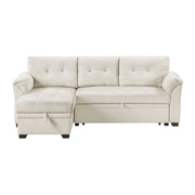 8477BEG*SC (3)2-Piece Reversible Sectional with Pull-out Bed, Reversible Chaise and Hidden Storage - 8477BEG*SC