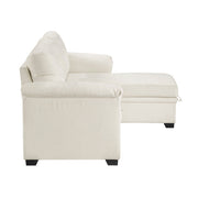 8477BEG*SC (3)2-Piece Reversible Sectional with Pull-out Bed, Reversible Chaise and Hidden Storage - 8477BEG*SC