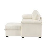 8477BEG*SC (3)2-Piece Reversible Sectional with Pull-out Bed, Reversible Chaise and Hidden Storage - 8477BEG*SC