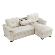 8477BEG*SC (3)2-Piece Reversible Sectional with Pull-out Bed, Reversible Chaise and Hidden Storage - 8477BEG*SC